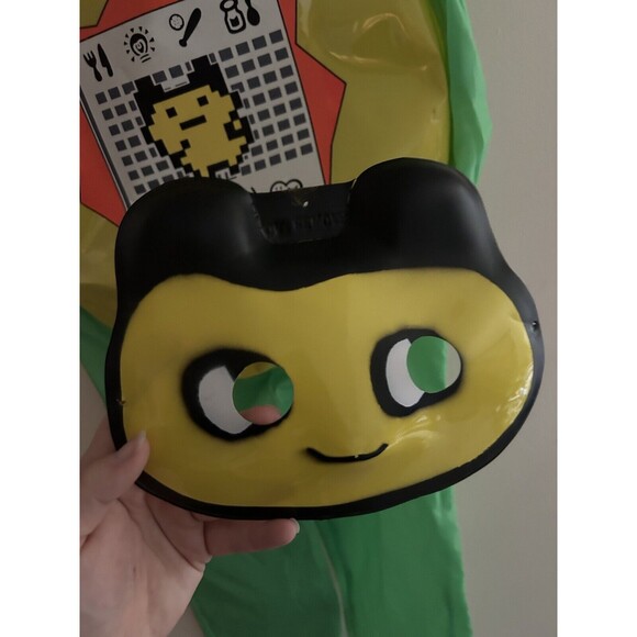 Vintage 1997 Tamagotchi Halloween Costume Green & Yellow W/ Mask Bandai Official - Picture 5 of 8